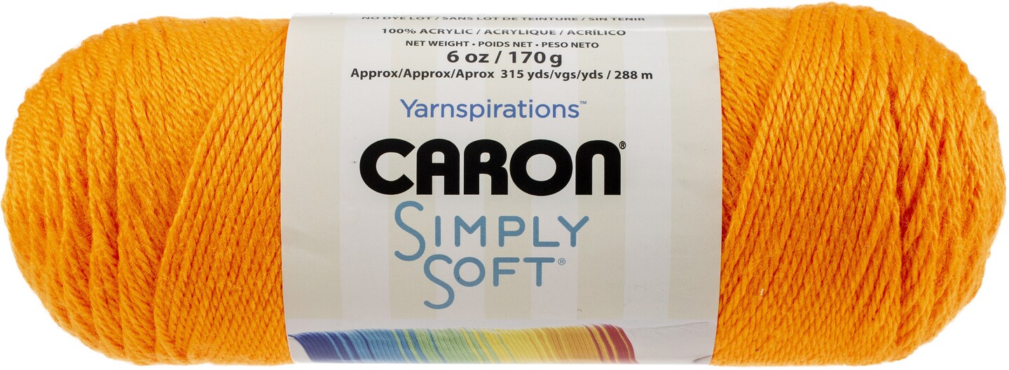 Caron Simply Soft Neon Orange Yarn - 3 Pack of 170g/6oz - Acrylic - 4 ...