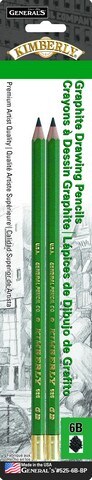 KIMBERLY DRAWING PENCIL 6B 2-PACK