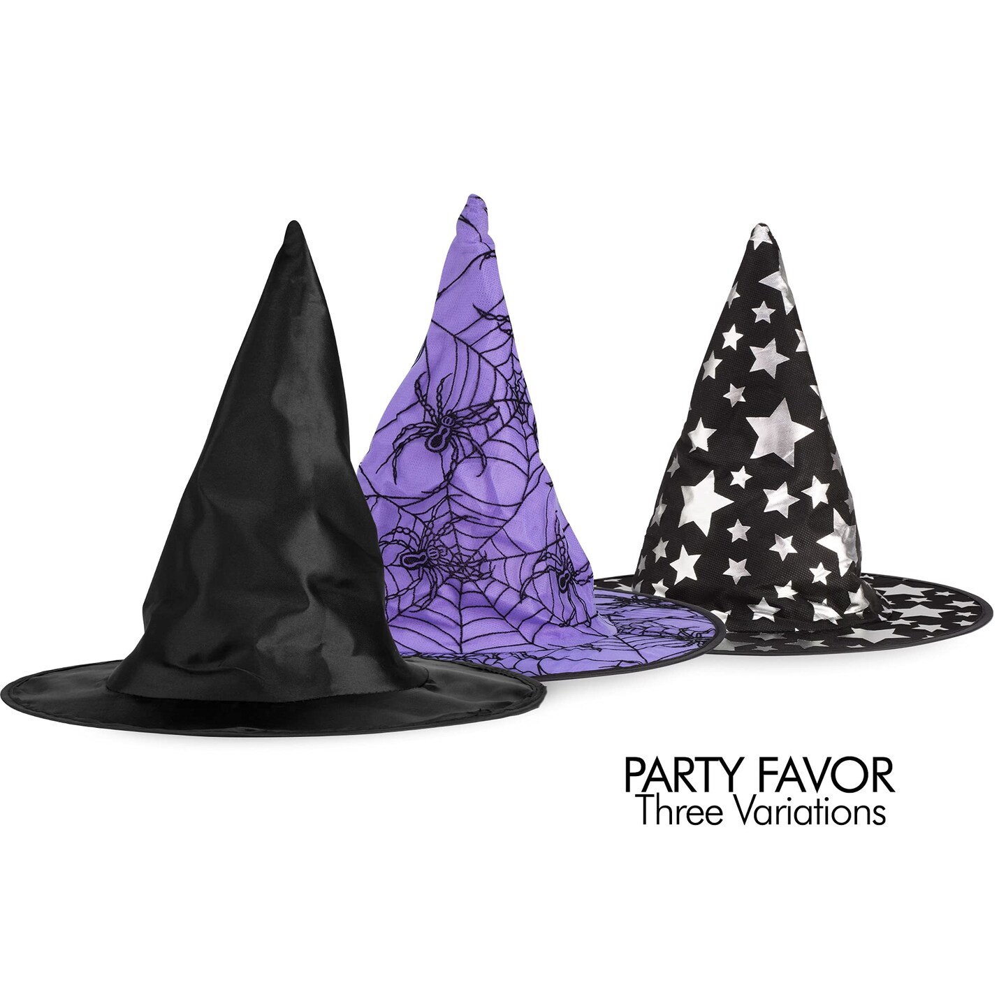 Halloween Witch Hats Costumes for Kids &#x2013; Varied Designs 10 Pack