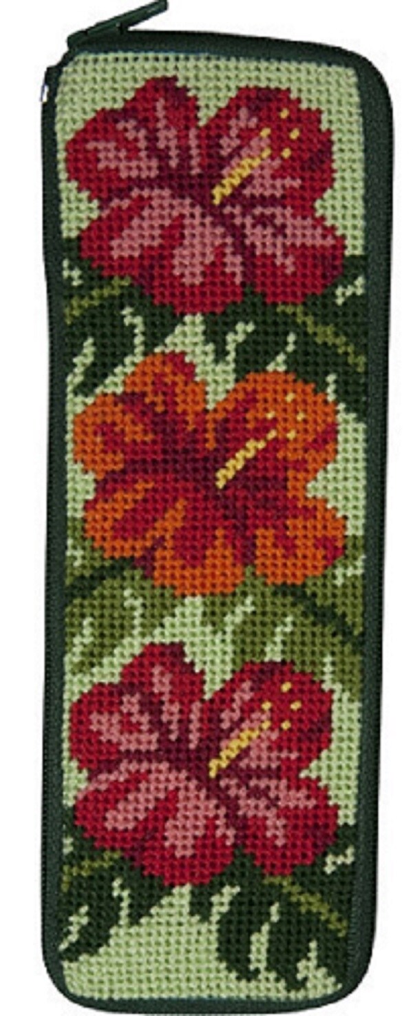 Stitch & Zip Needlepoint Half Specs Case Kit SZ19 Hibiscus Michaels