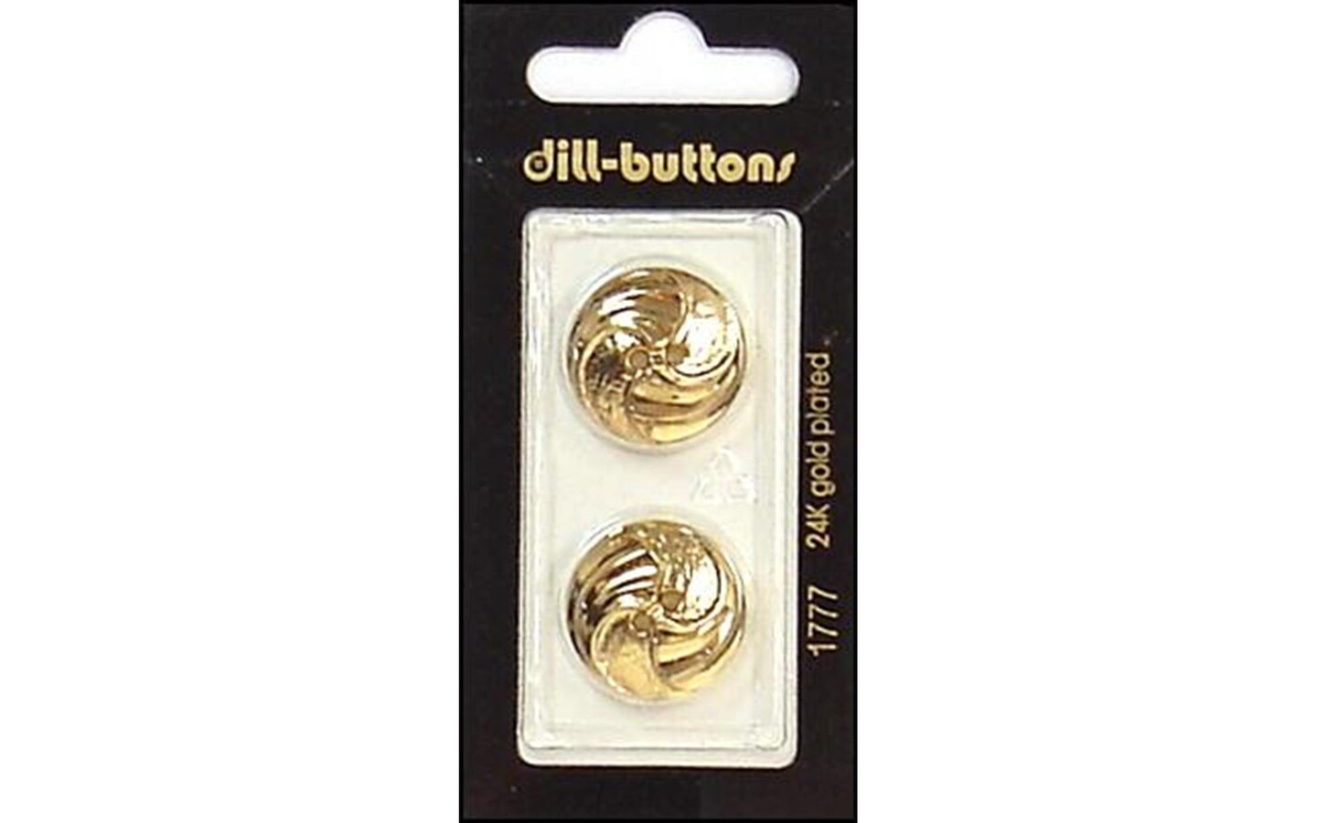 Dill Buttons 20Mm 2Pc 2 Hole Gold
