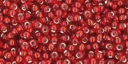 Toho 11/0 Round Japanese Seed Bead, TR11-25C, Silver Lined Ruby, 13 grams