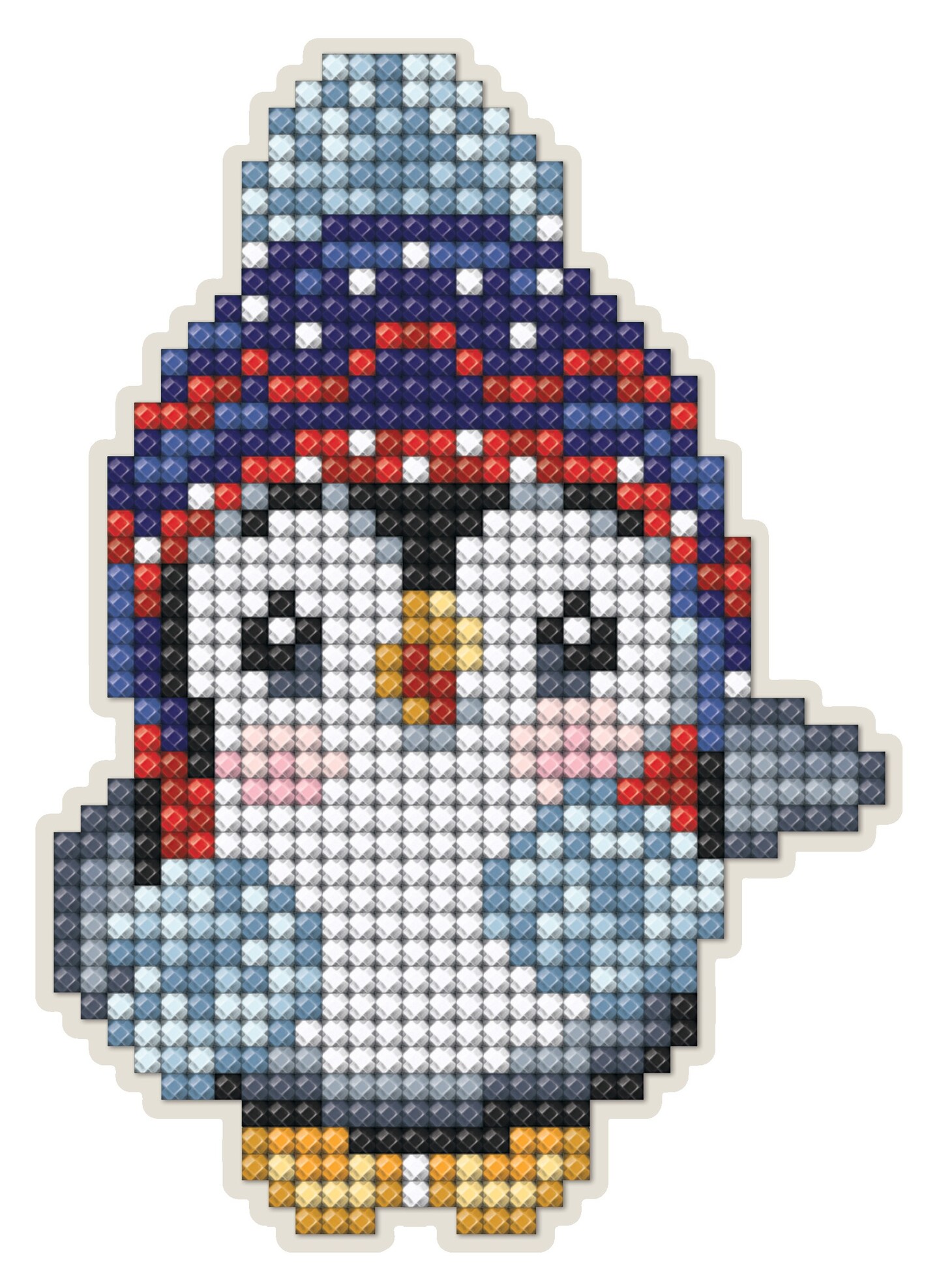 Collection D&#x27;art Diamond Painting Magnet Kit 3&#x22;X4.5&#x22;-Penguin With Hat