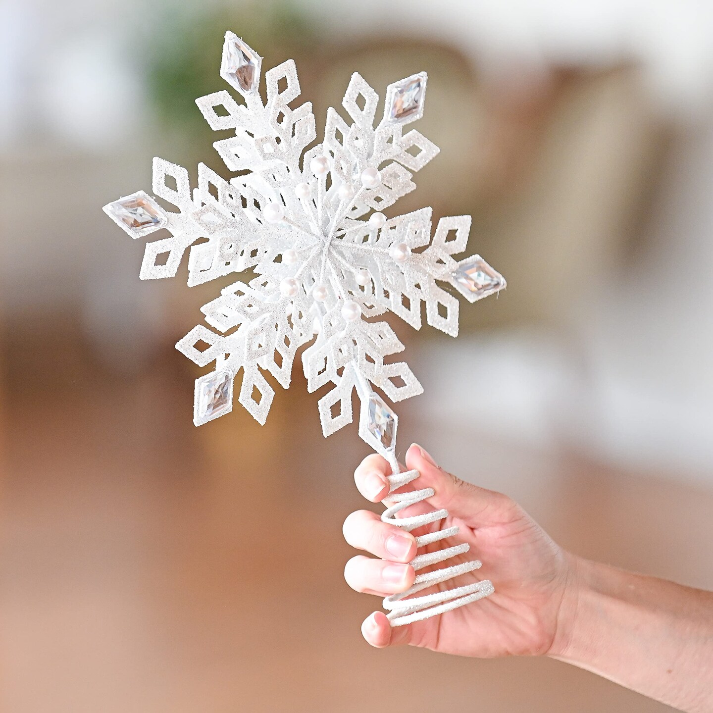 Personalizable Snowflake Christmas Topper compatible with 40 oz