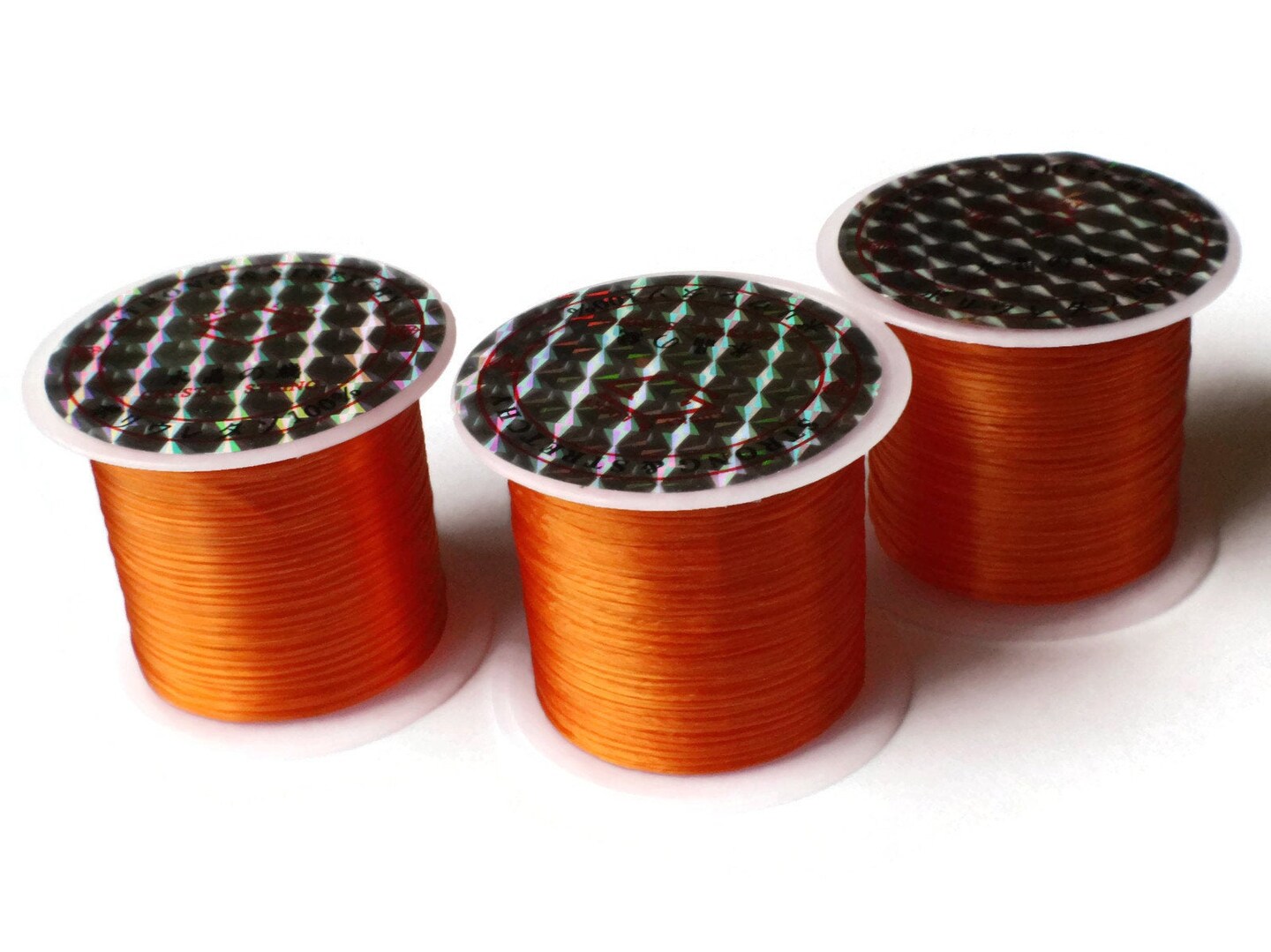 3 Rolls Thread Orange Elastic Cord 0.8mm Elastic Thread 10 Meters per roll