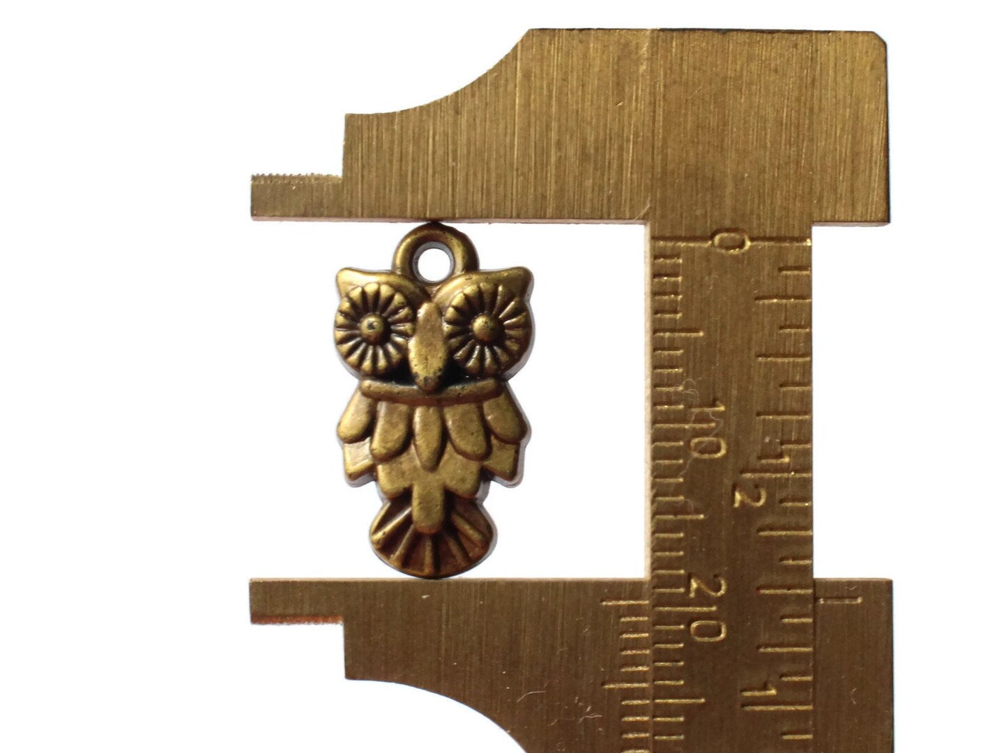 30 20mm Owl Charms Bronze Tone Plastic Charms Lightweight 2 sided Bird Charms