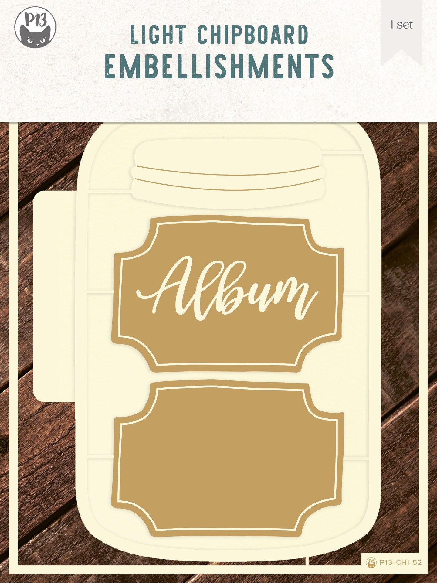P13 Light Chipboard Album Base 6&#x22;X8&#x22;-Jar