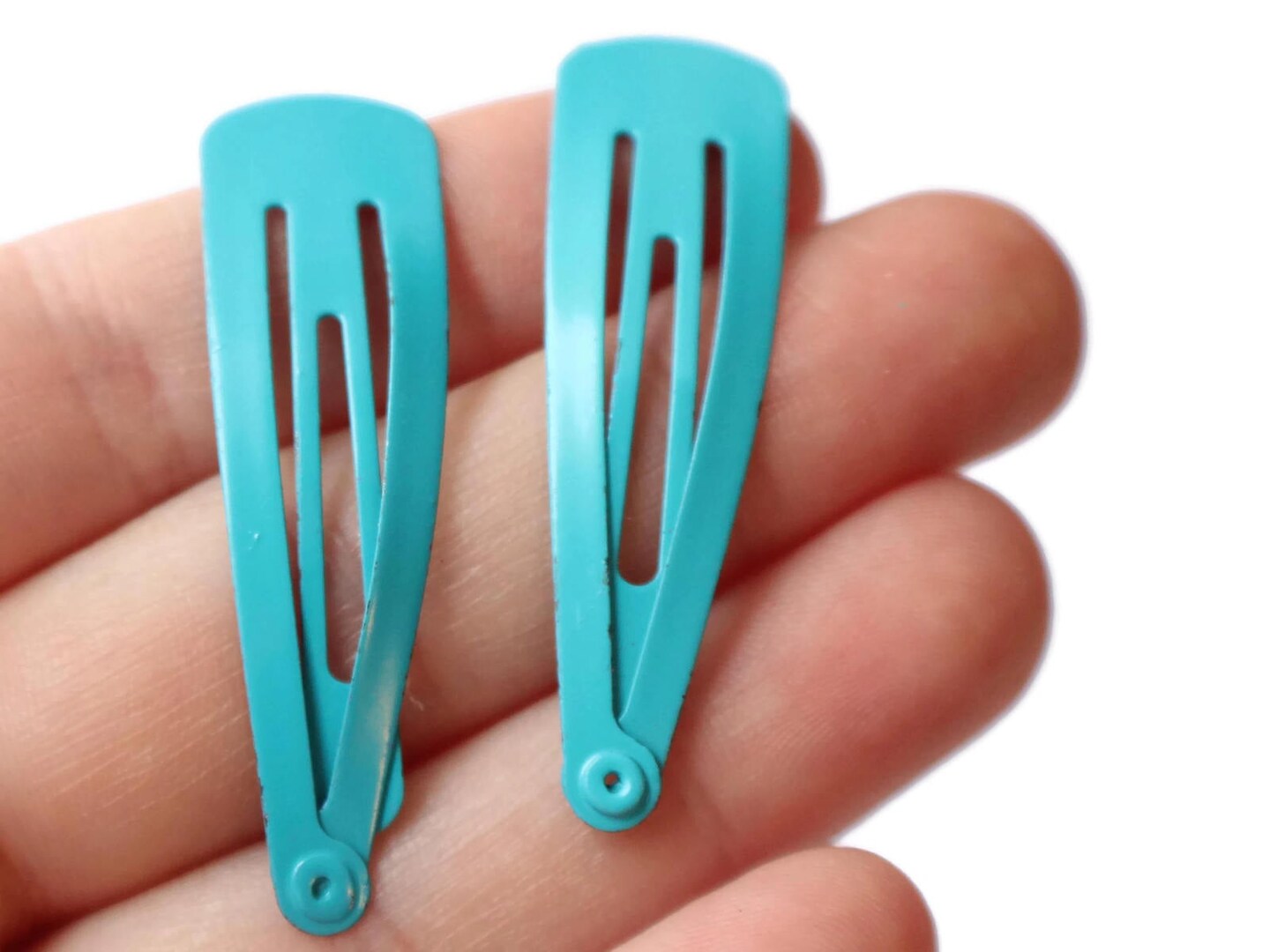 20 47mm Cyan Blue Barrettes Hair Decor Barrette Blanks Iron Clips Snap Barrettes