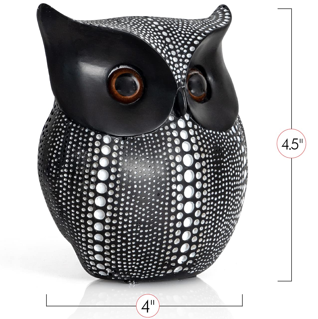 Ornativity Black Owl Statue Figurine - Animal Sculpture Home Decoration for Bedroom Living Room Kitchen Office Bathroom House Decor Figurines