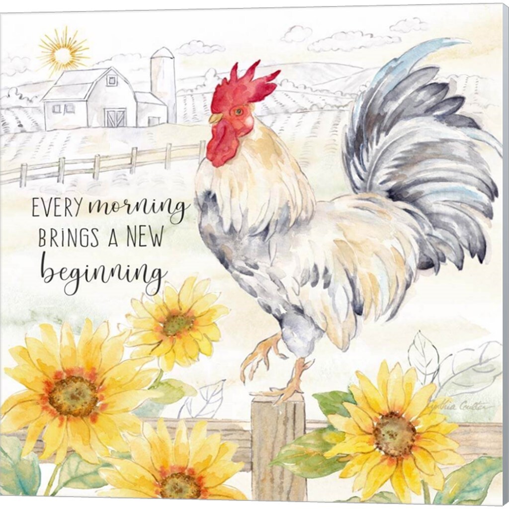 Good Morning Sunshine C by Cynthia Coulter 14" x 14" Canvas Wall Art (Set of 2)