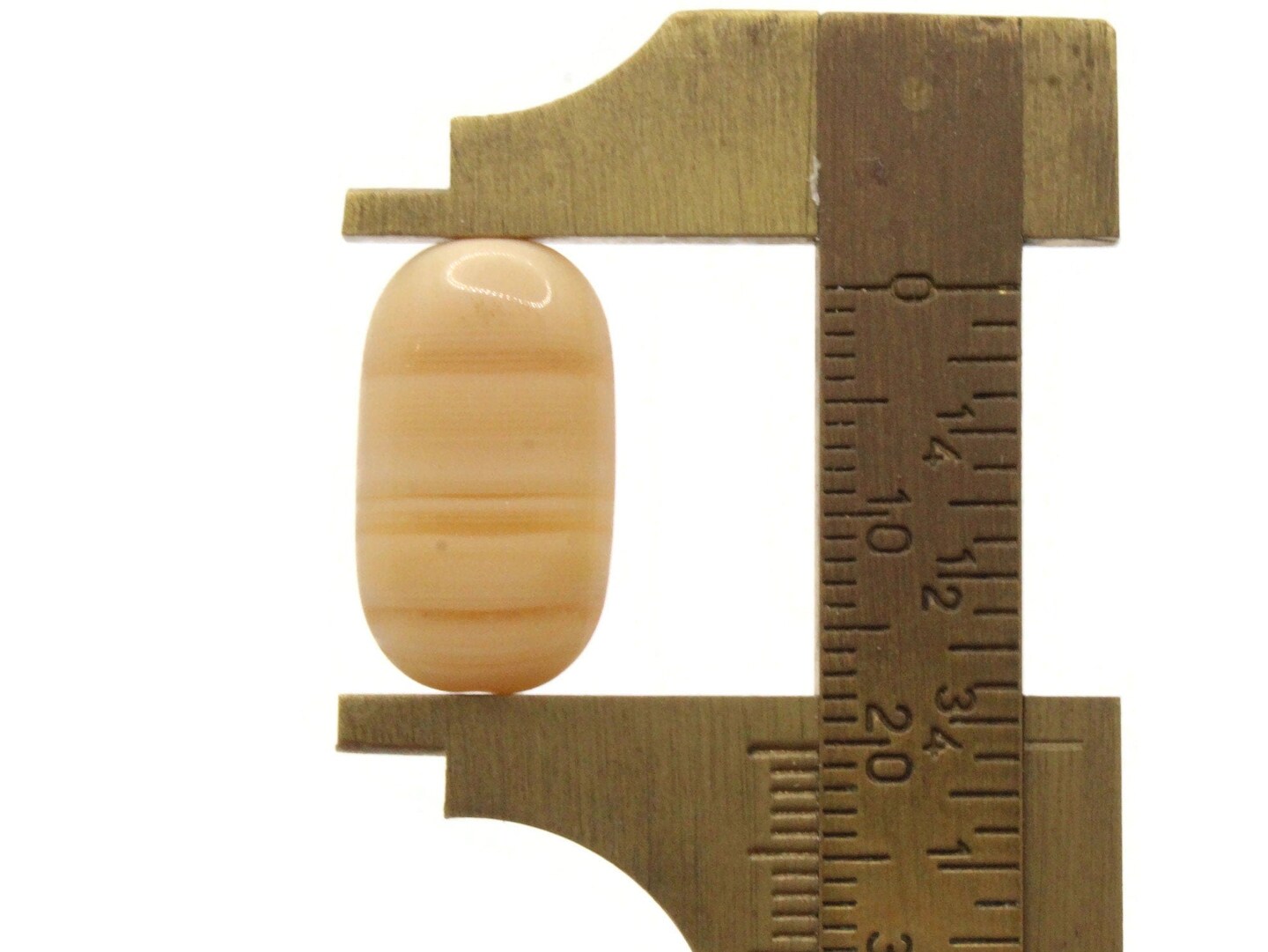 5 20mm Brown Pressed Glass Flat Oval Beads
