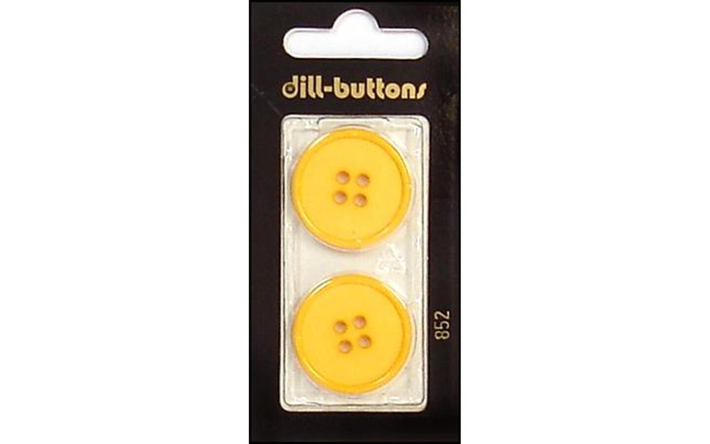 Dill Buttons 25Mm 2Pc 4 Hole Yellow