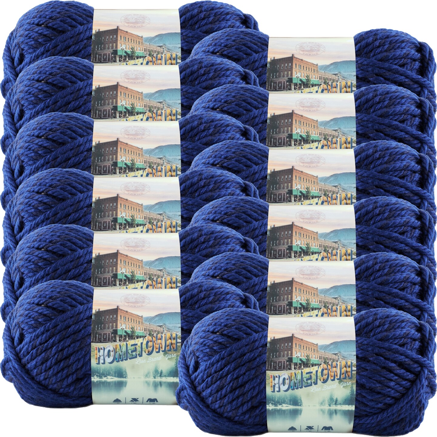 (12 Pack) Lion Brand Yarn Hometown Yarn, Fort Worth Blue