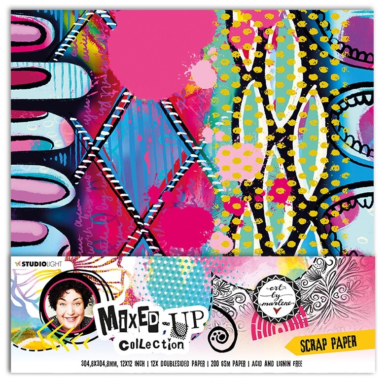 Art By Marlene Mixed-Up Background Paper 12&#x22;X12&#x22; 12/Pkg-Nr. 14, 12 Designs/1 Each
