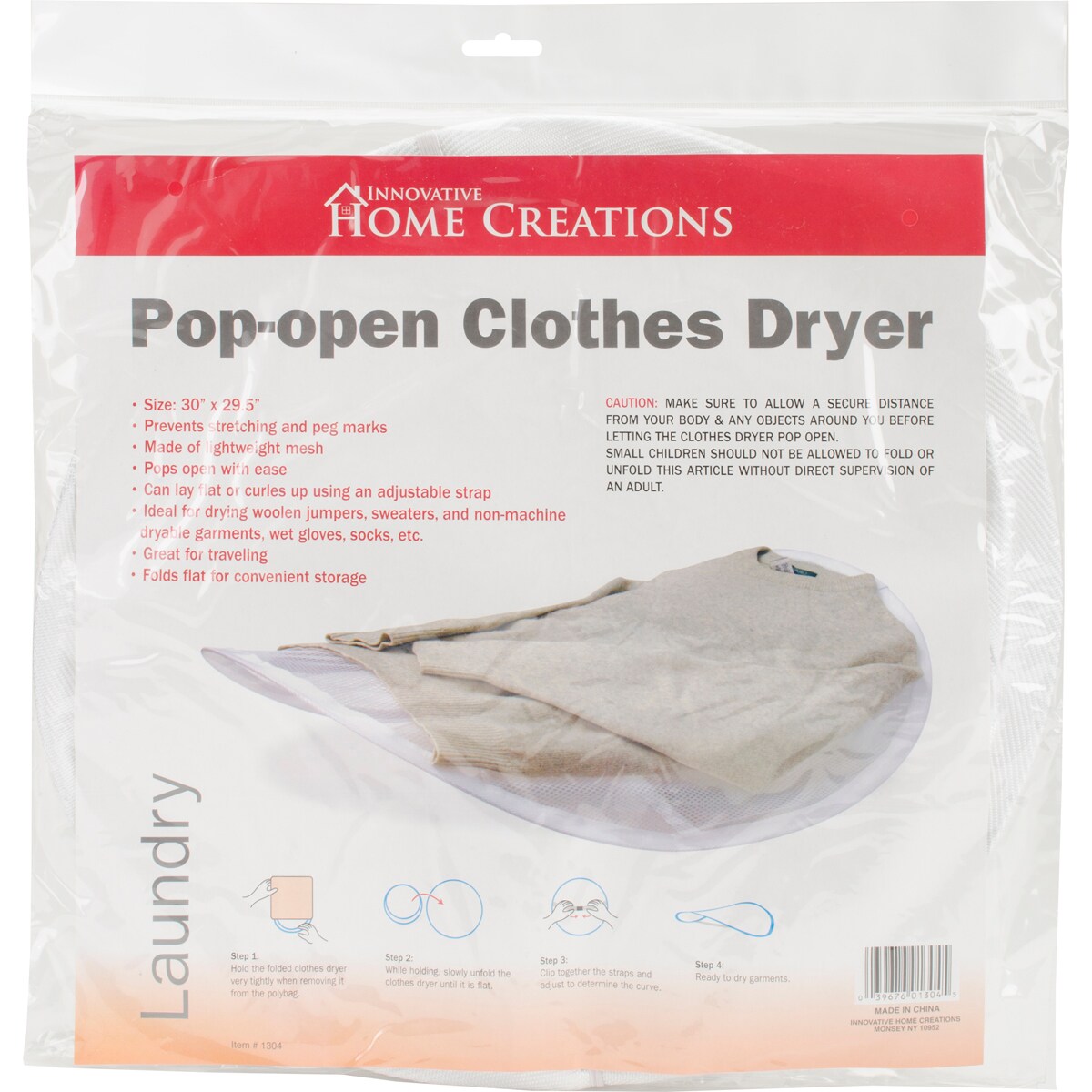 Innovative Home Creations Collapsible Sweater Dryer-30&#x22;X29.5&#x22; White