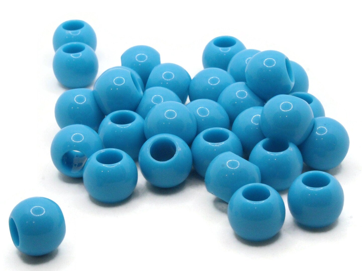 30 14mm Blue Large Hole Round Plastic Beads by Smileyboy Beads | Michaels