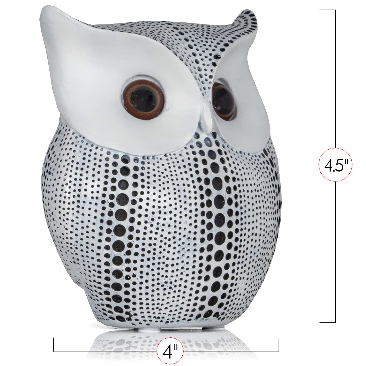 Ornativity White Owl Statue Figurine - Animal Sculpture Home Decoration for Bedroom Living Room Kitchen Office Bathroom House Decor Figurines