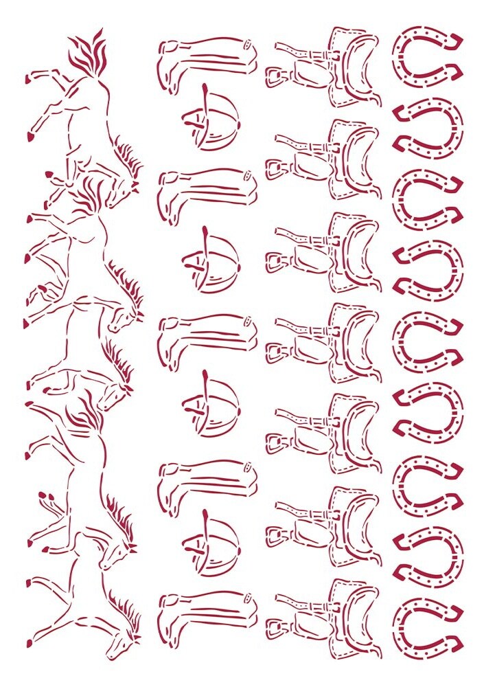 Stamperia Stencil G 8.27&#x22;X11.69&#x22;-Running Horses, Romantic Horses