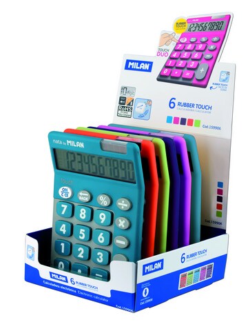 MILAN CALCULATORS 10 DIGIT TOUCH DUO ASSORTED COLORS
