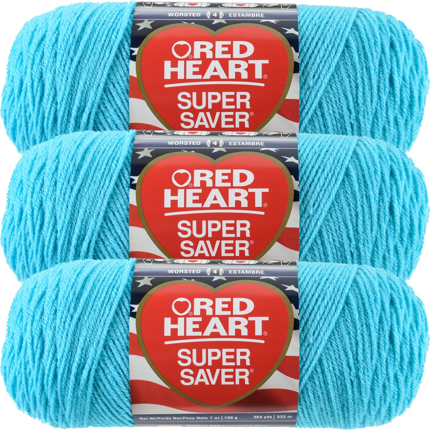 Multipack of 03 - Red Heart Super Saver Yarn-Turqua