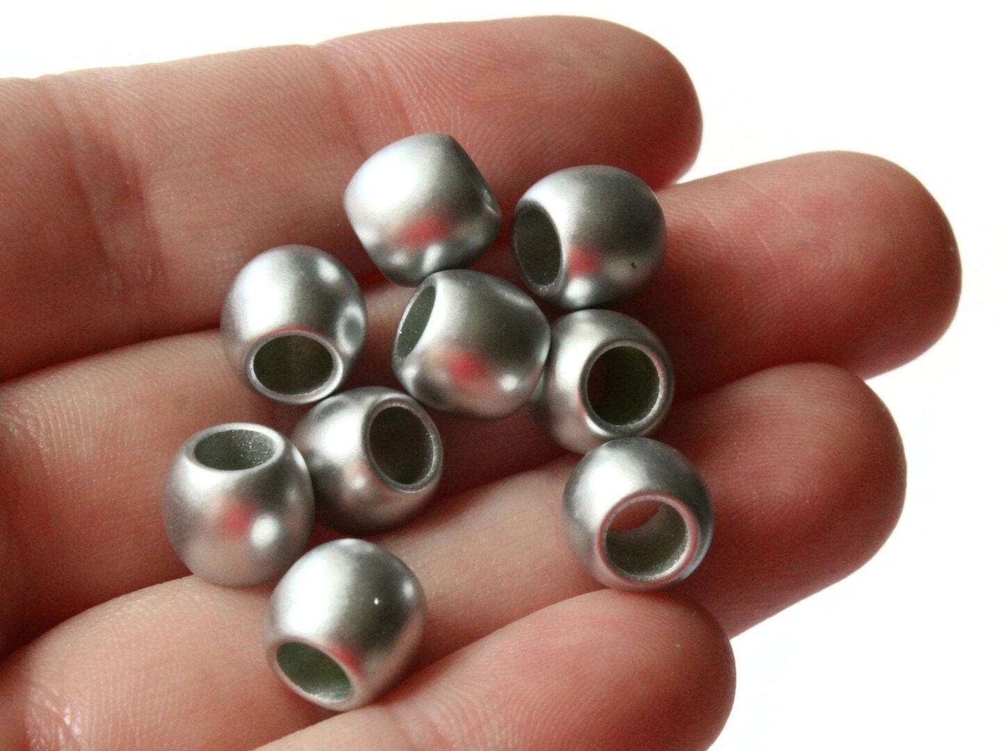 50 9mm Silver Acrylic Beads Tube Beads to String Large Hole Beads