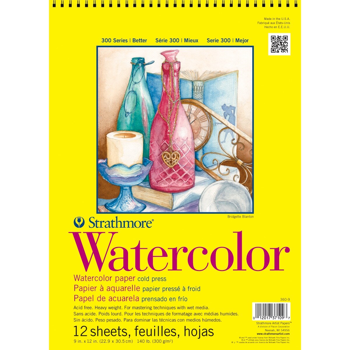 Multipack of 12 - Strathmore Watercolor Spiral Paper Pad 9"X12"-12 Sheets