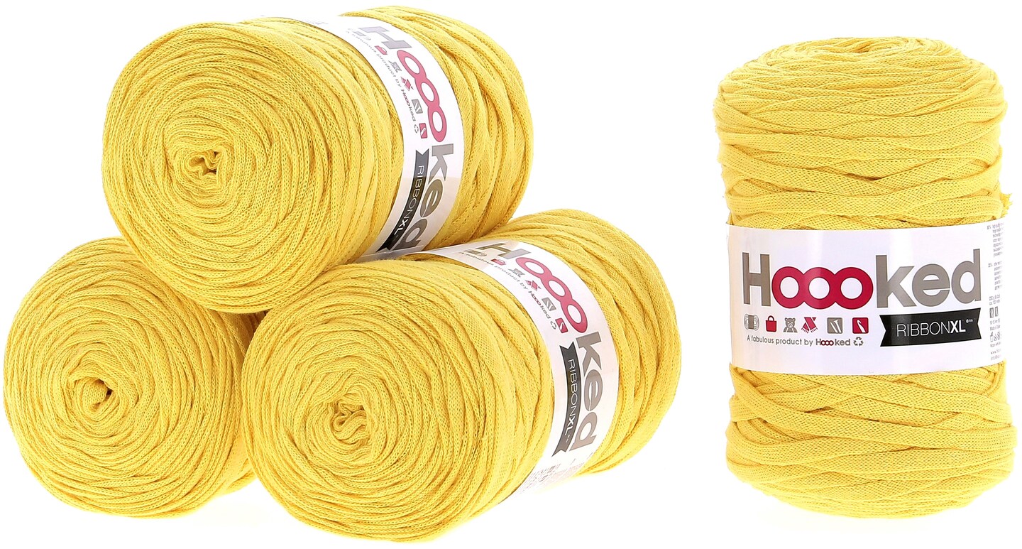 Multipack of 4 - Hoooked Ribbon XL Yarn-Lemon Yellow