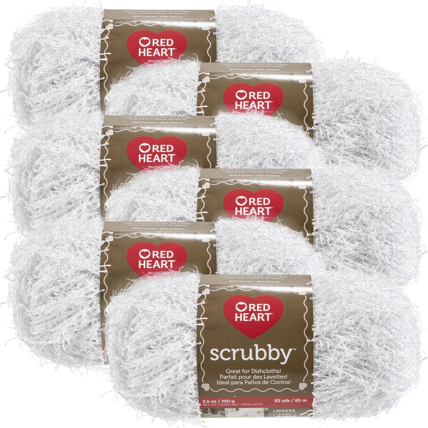 Multipack of 03 - Red Heart Scrubby Yarn-Coconut