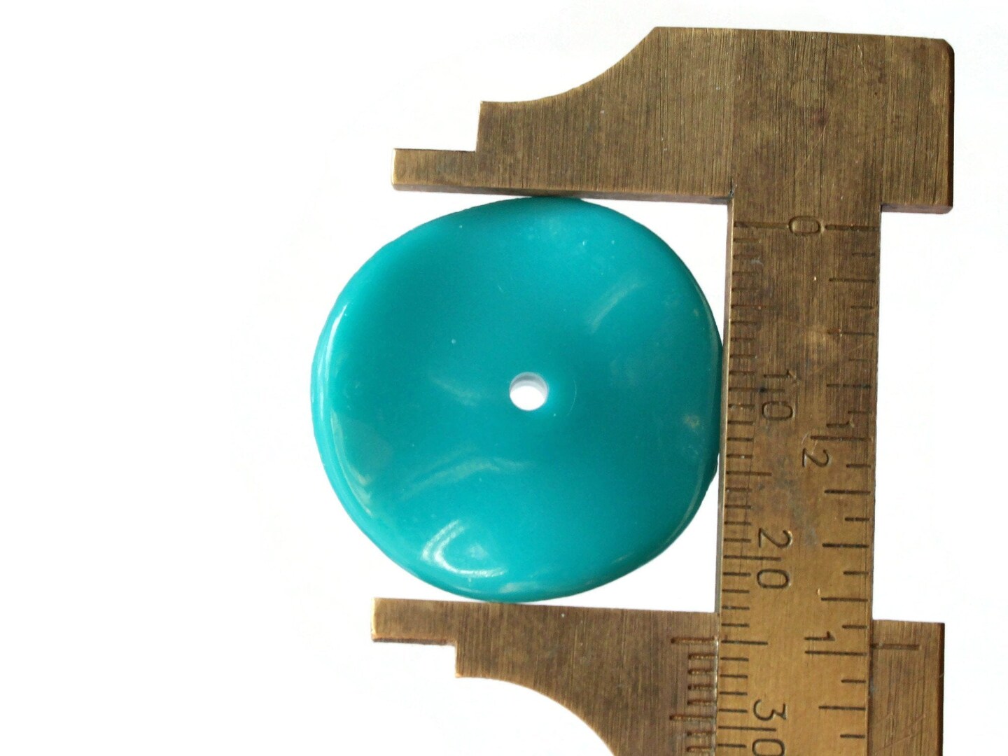 20 25mm Teal Green Wavy Disc Beads Vintage Plastic Flat Round Beads