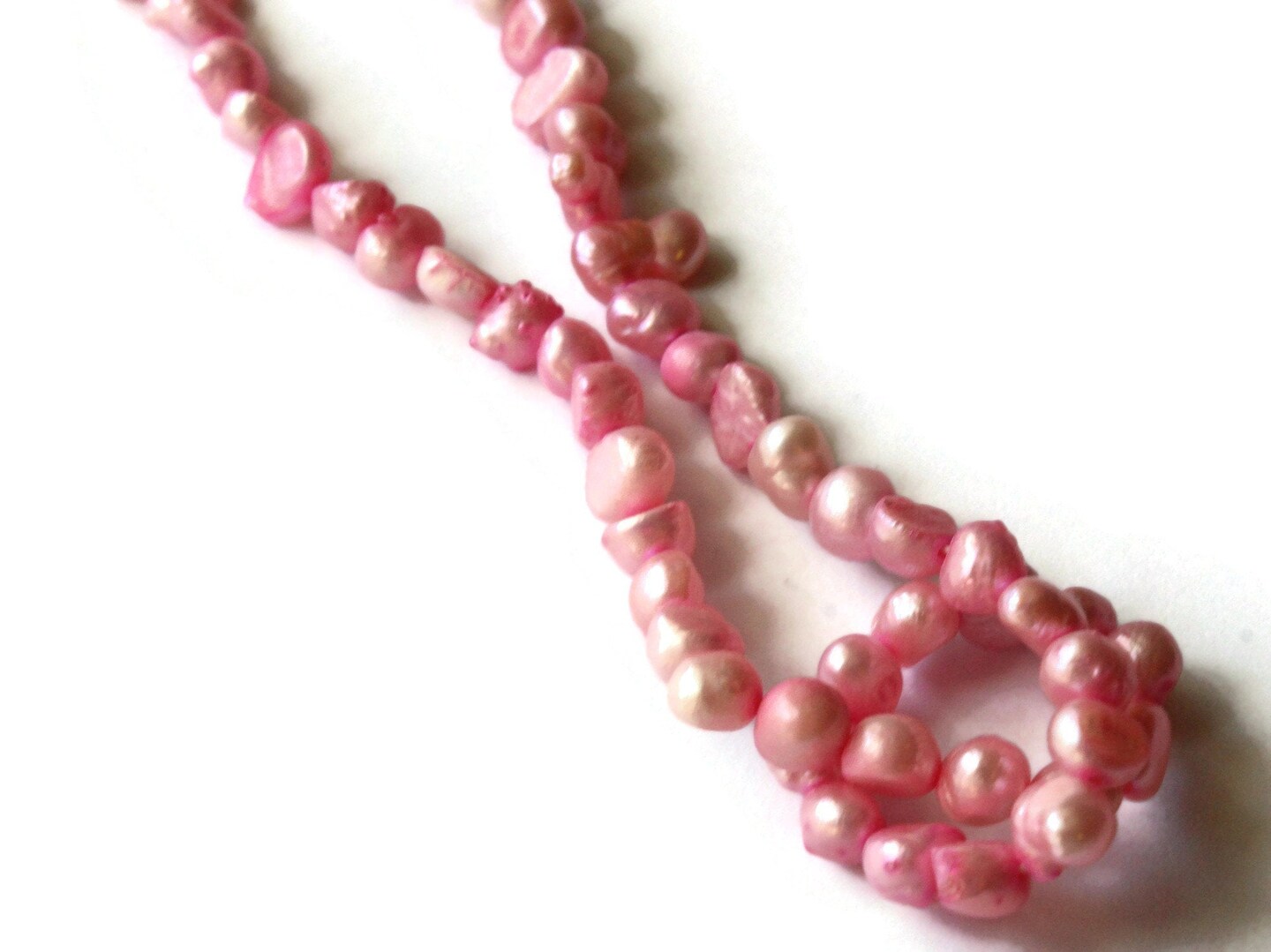 68 6mm Pink Natural Pearl Baroque Beads