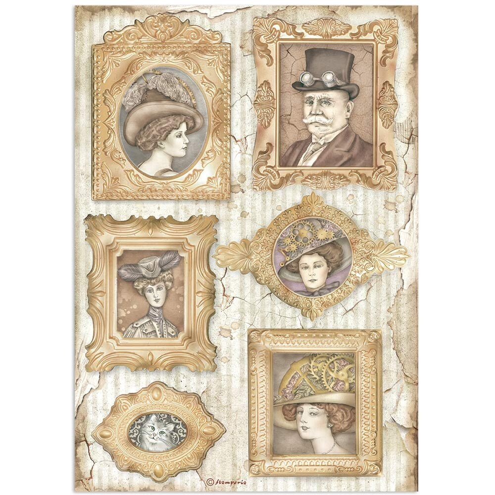Stamperia Rice Paper Sheet A4-Frames, Lady Vagabond Lifestyle
