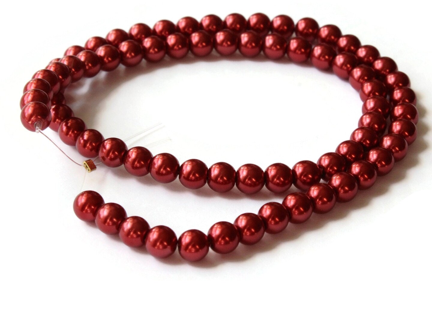 72 6mm Round Red Glass Pearl Beads Michaels