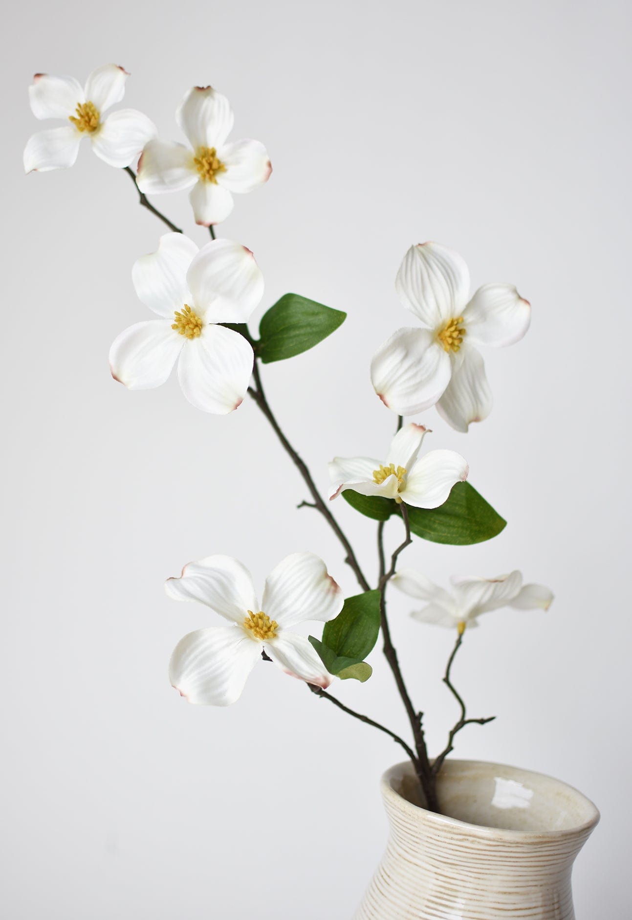 29&#x22; Faux Dogwood Branch Stem White