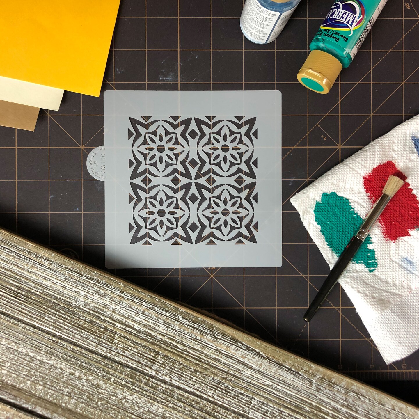 Flower Tile Cookie & Craft Stencil, CM130 by Designer Stencils, Cookie  Decorating Tools