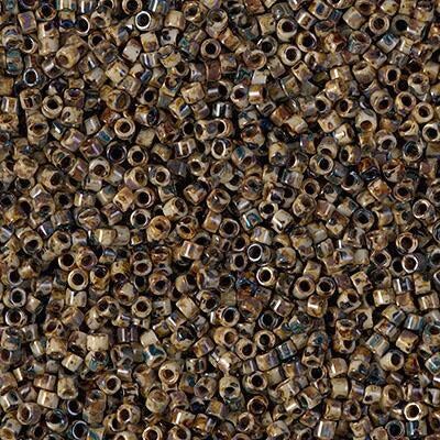 Miyuki Delica Bead 11/0, DB2267, Opaque Brown Picasso, 5 grams