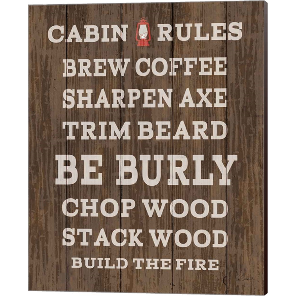 Cabin Life Dark by Sue Schlabach 12&#x22; x 15&#x22; Canvas Wall Art (Set of 2)