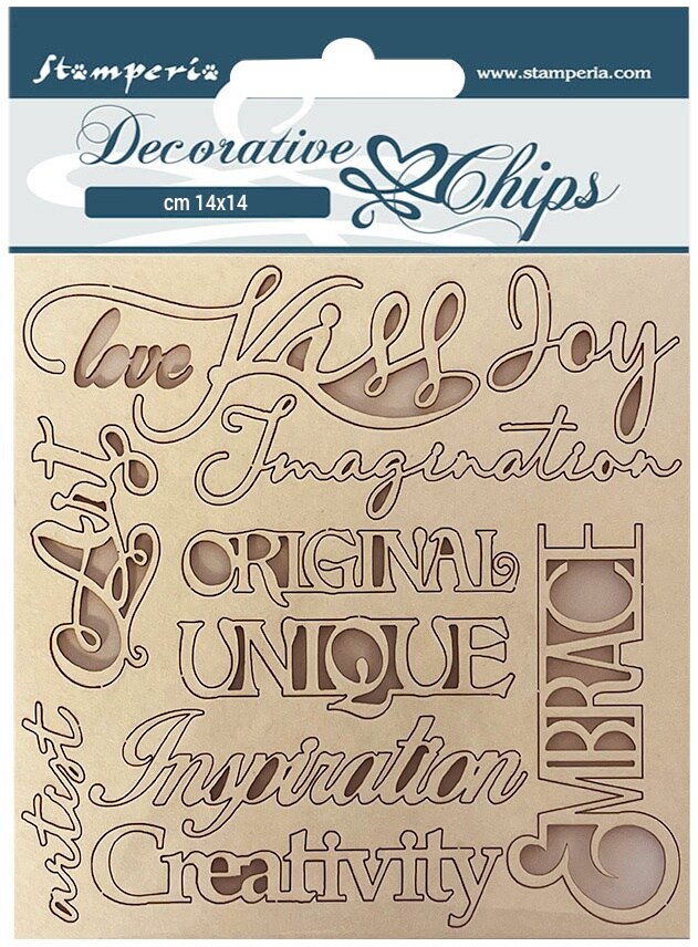 Stamperia Decorative Chips 5.5&#x22;X5.5&#x22;-Quotes, Klimt