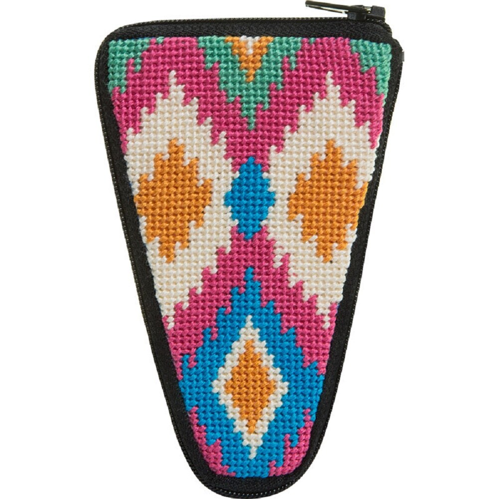 Stitch &#x26; Zip Needlepoint Scissor Case Kit - SZ929 Ikat