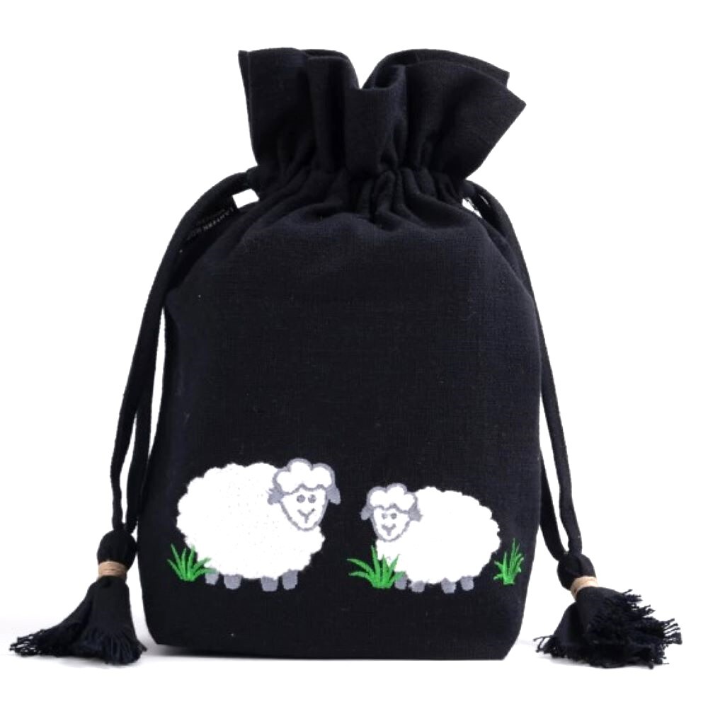 Lantern Moon Meadow Bag, White Sheep/Black Back