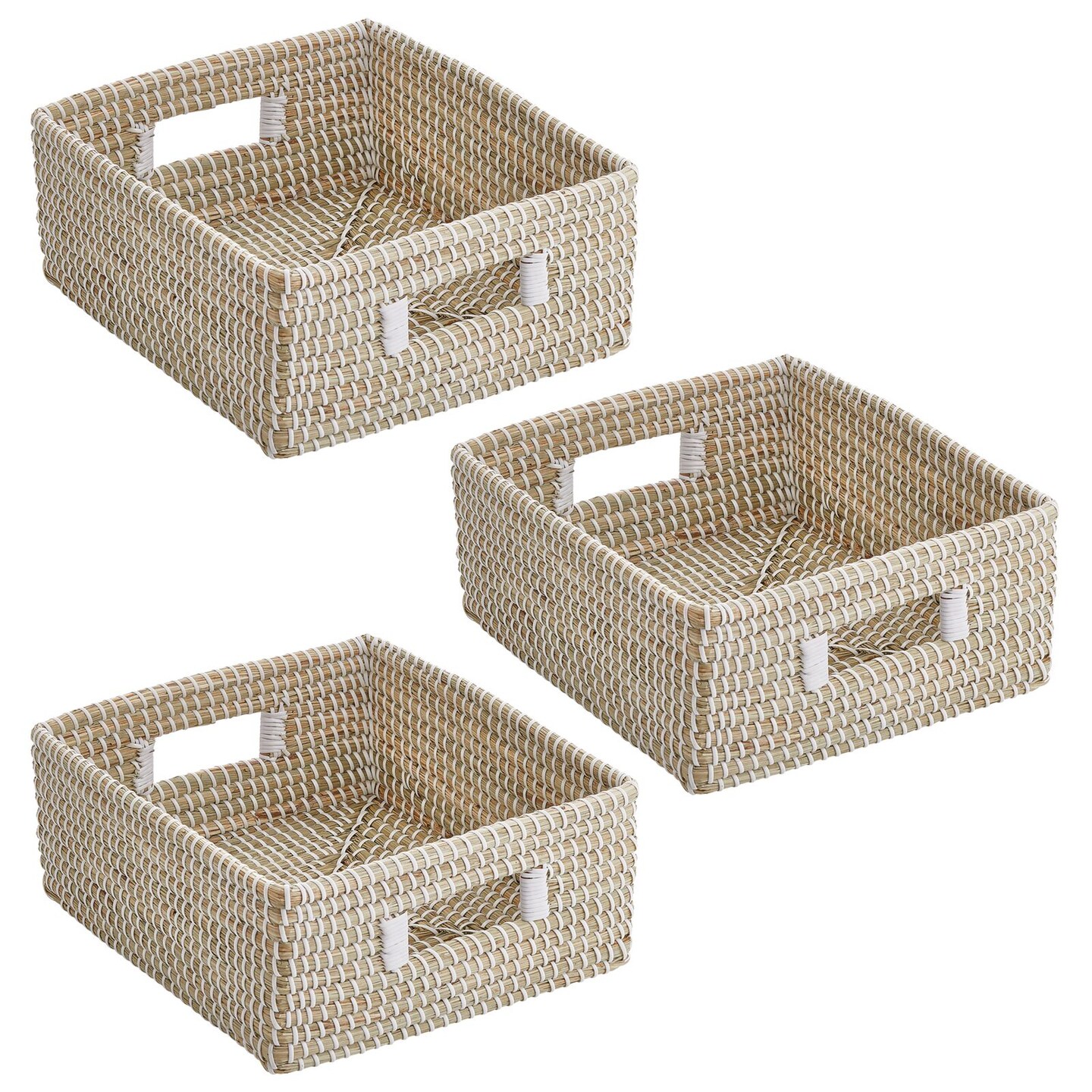 mDesign Seagrass Small Woven 9" Wide Kitchen Basket, Handles Michaels