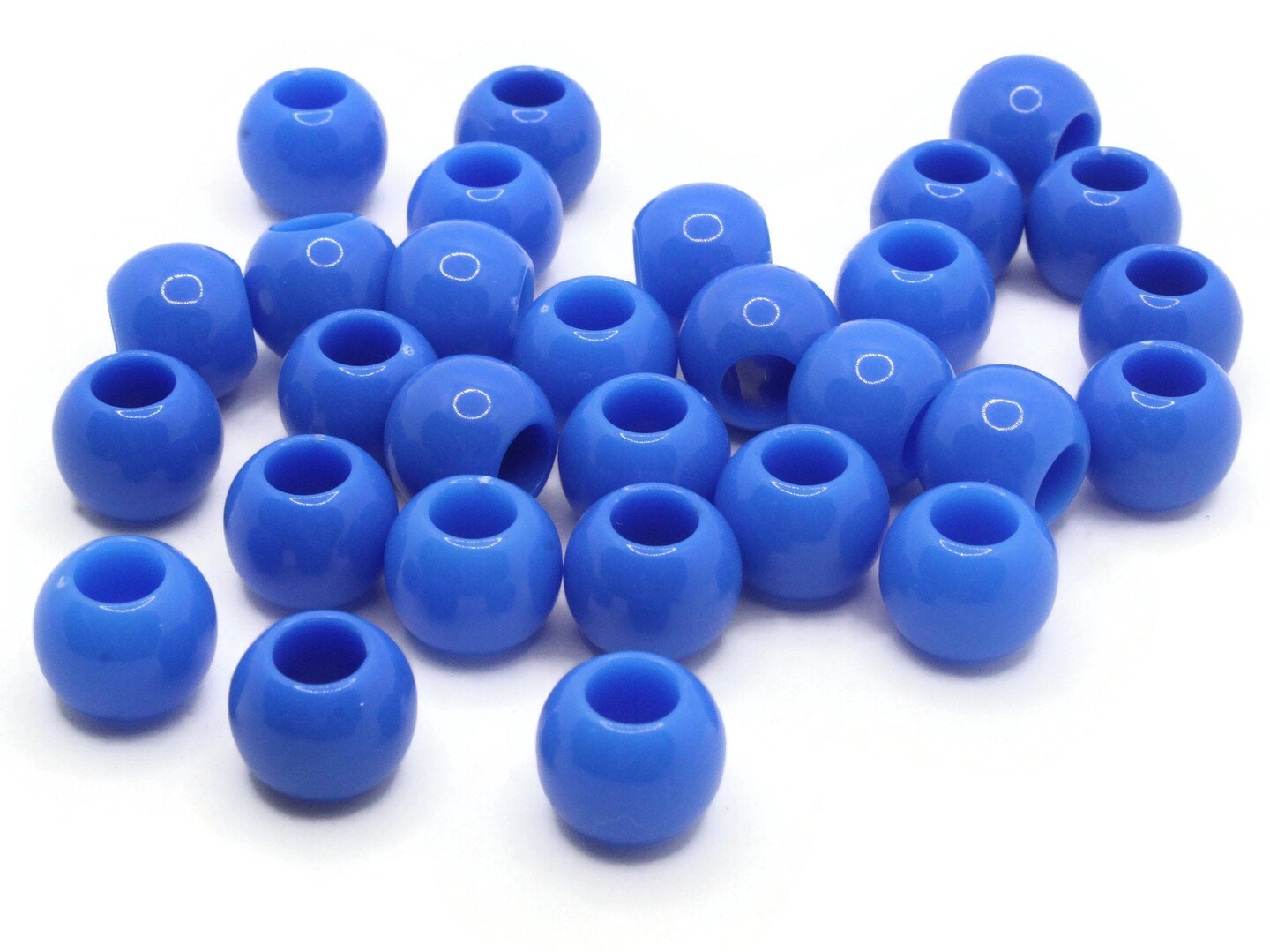 30 14mm x 8mm Large Hole Blue Beads Macrame Rondelle Plastic Bead by Smileyboy | Michaels