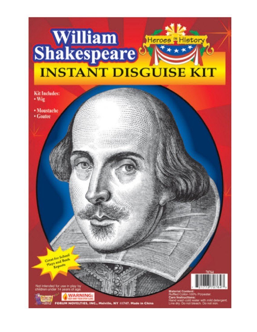 Forum Novelties Men&#x27;s Heroes In History Instant Disguise Kit William Shakespeare