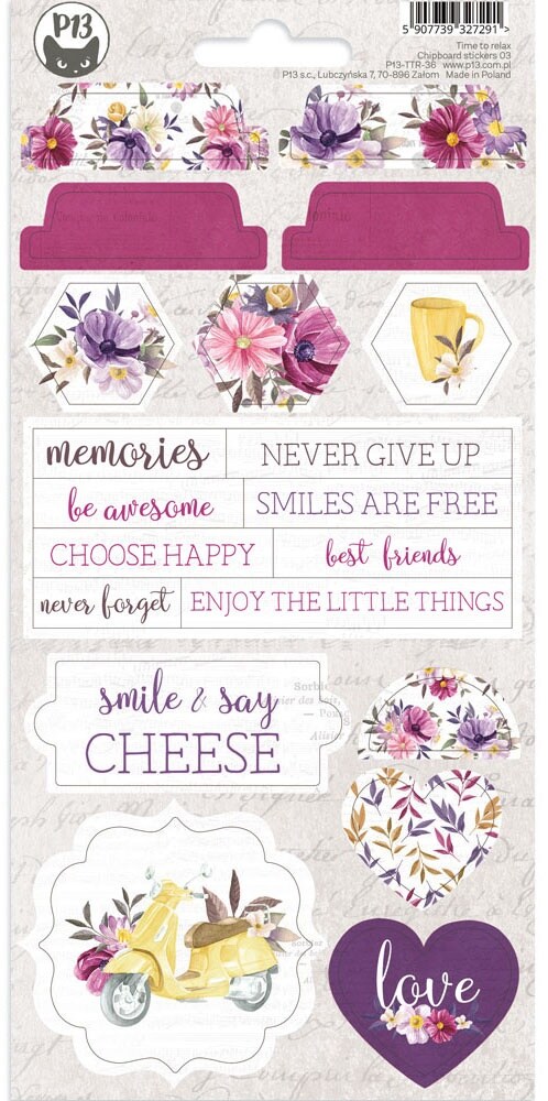 Time To Relax Chipboard Stickers 4&#x22;X8&#x22;-#03
