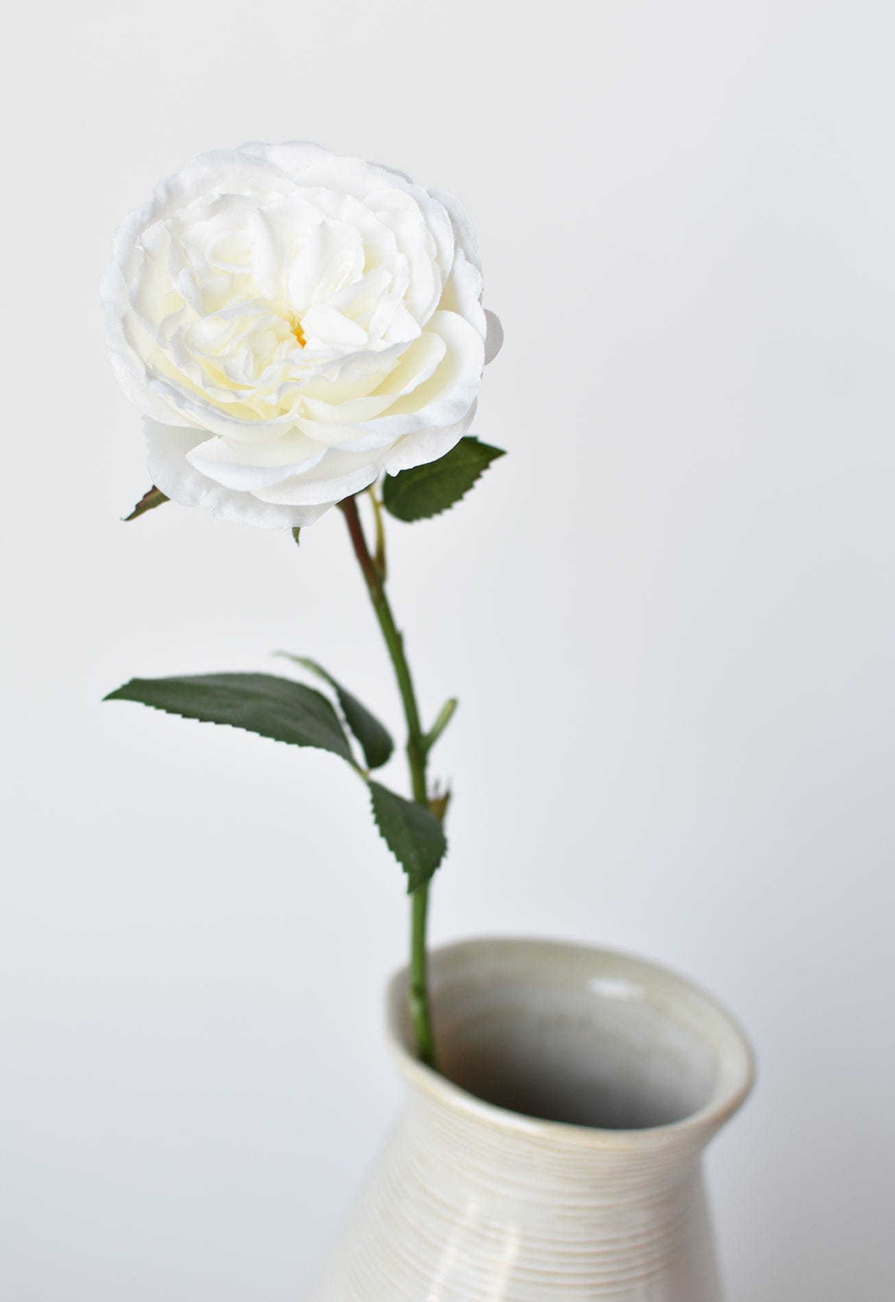 20.5&#x22; Faux Single Rose Stem White