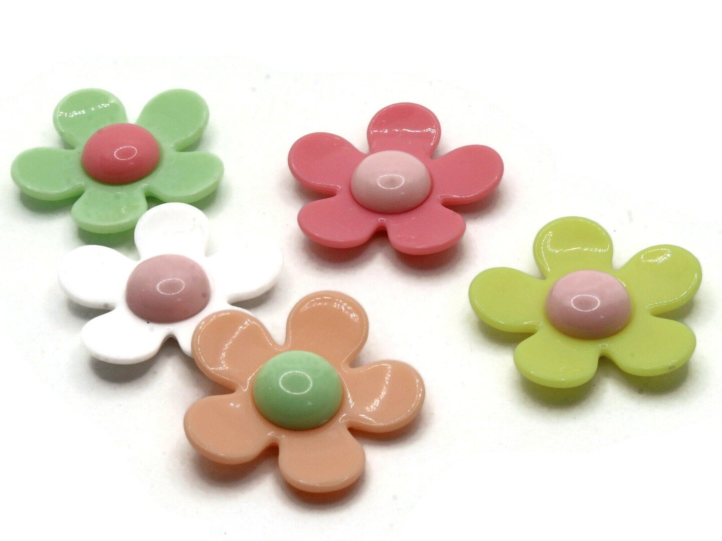 5 36mm Mixed Color Daisy Large Plastic Flower Beads