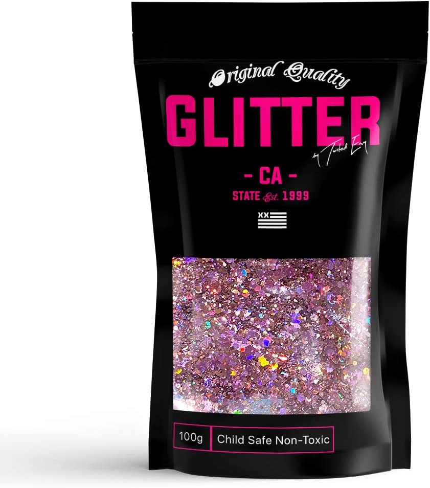 Pink Hearts Glitter Cosmetic Grade Chunky Glitter 1/8, tumbler