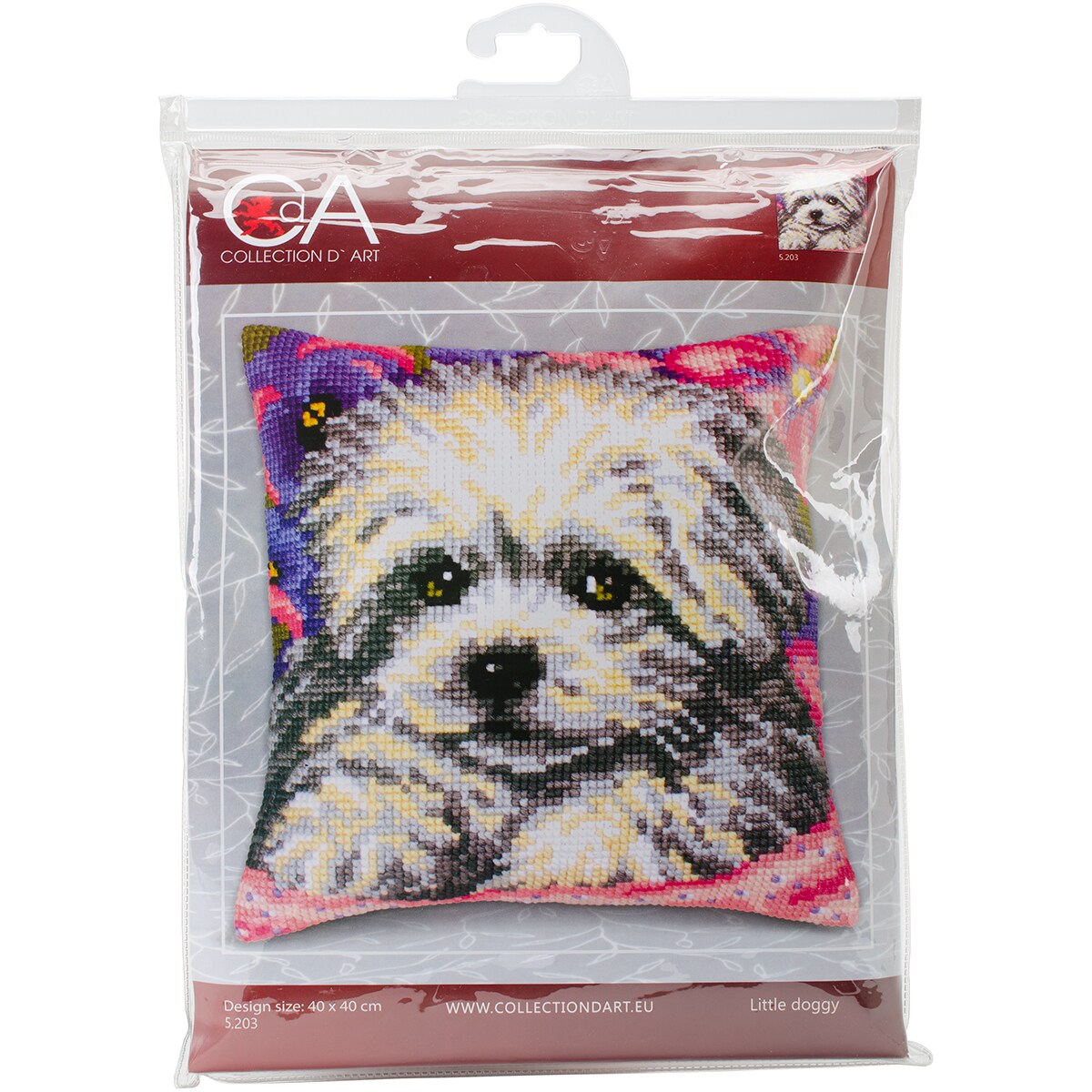 Collection D'art Stamped Needlepoint Cushion 15.75"X15.75"-Little Doggy