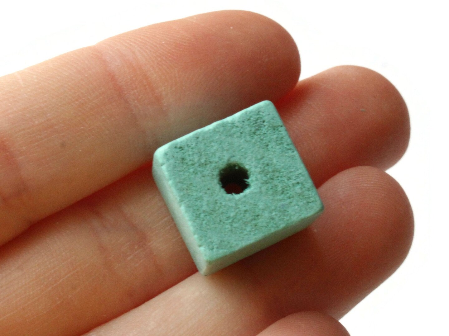 15 15mm Light Blue Wooden Cube Beads