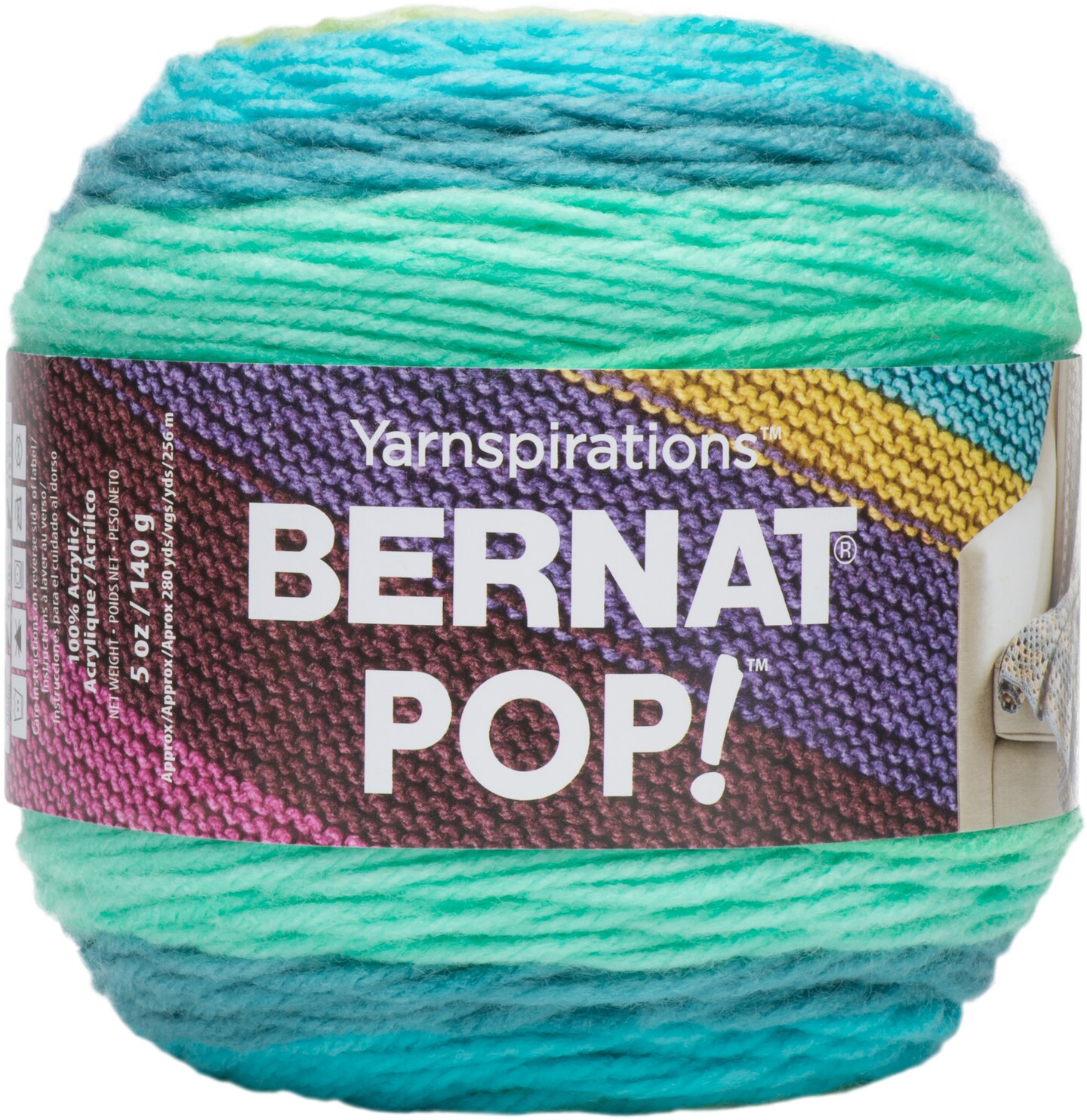 Bernat Pop Peacock Plume Yarn - 3 Pack of 141g/5oz - Acrylic - 4 Medium (Worsted) - 280 Yards - Knitting/Crochet