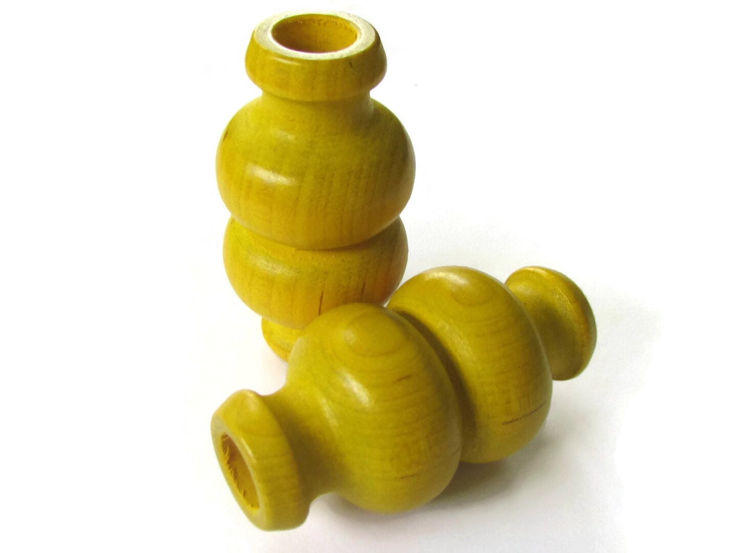 5 25mm Round Yellow Vintage Wood Beads Wooden Large Hole Macrame Beads by Smileyboy | Michaels